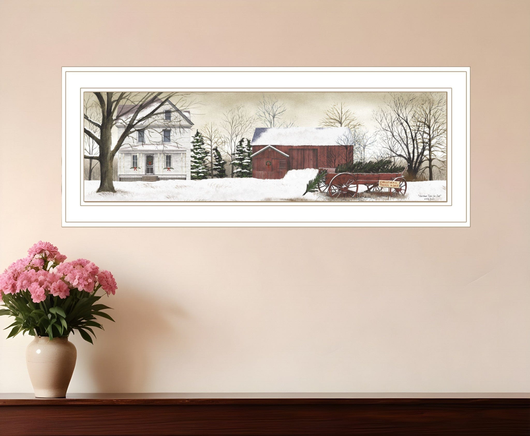Christmas Trees for Sale 2 White Framed Print Wall Art - Homeroots