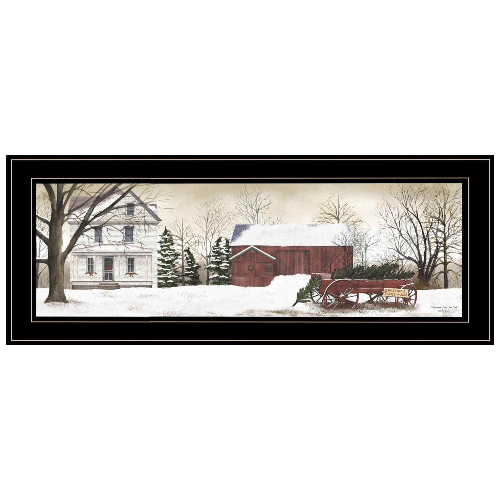 Christmas Trees for Sale 3 Black Framed Print Wall Art - Homeroots