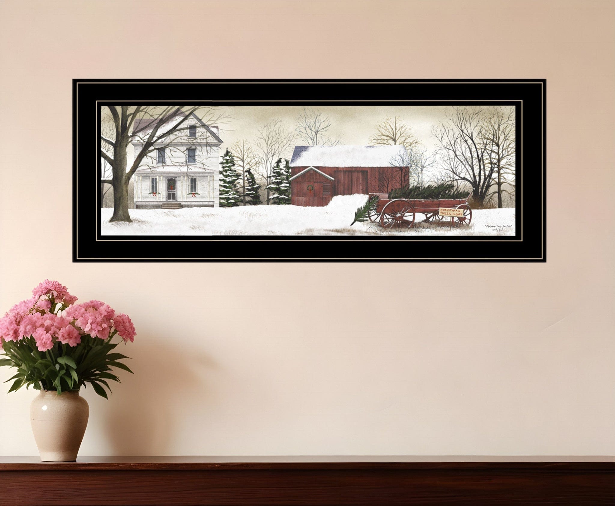 Christmas Trees for Sale 3 Black Framed Print Wall Art - Homeroots
