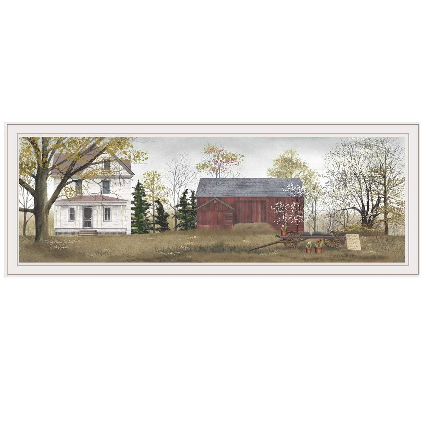 Spring Flowers for Sale 6 White Framed Print Wall Art - Homeroots - Flyclothing LLC