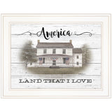 America 1 White Framed Print Wall Art - Homeroots