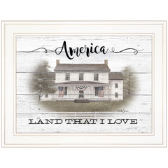 America 1 White Framed Print Wall Art - Homeroots