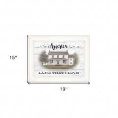 America 1 White Framed Print Wall Art - Homeroots