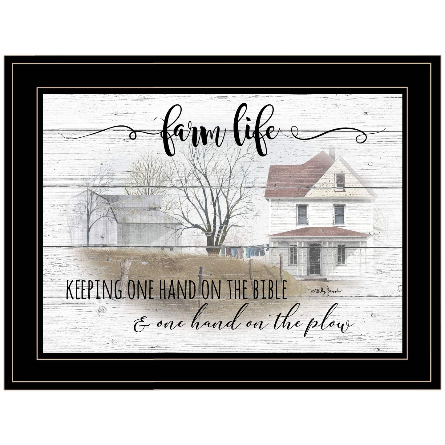 Farm Life 6 Black Framed Print Wall Art - Homeroots - Flyclothing LLC