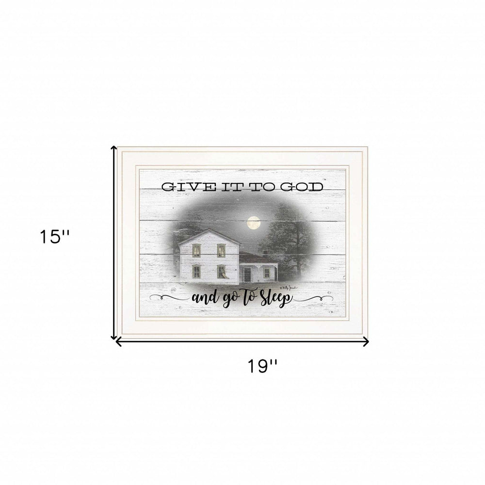 Give It To God White Framed Print Wall Art - Homeroots - Flyclothing LLC