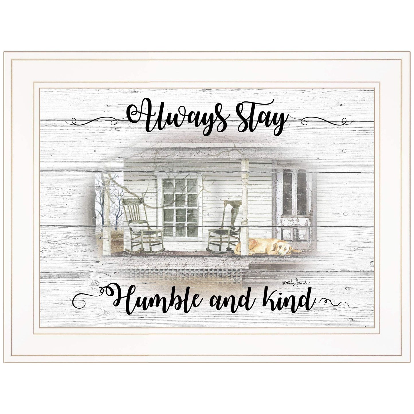 Humble and Kind 1 White Framed Print Wall Art - Homeroots - Flyclothing LLC