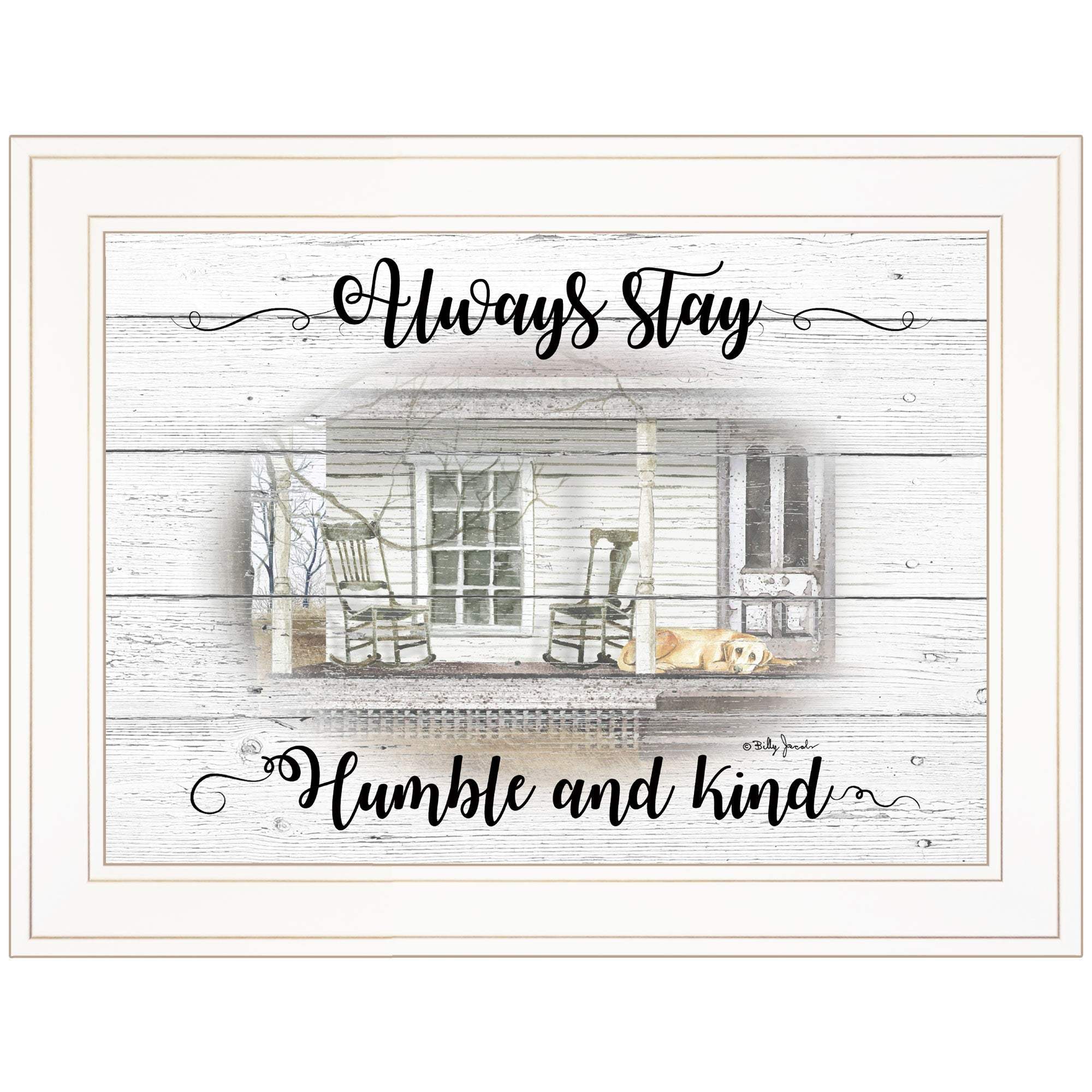 Humble and Kind 1 White Framed Print Wall Art - Homeroots - Flyclothing LLC