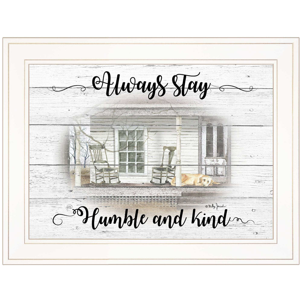 Humble and Kind 1 White Framed Print Wall Art - Homeroots - Flyclothing LLC