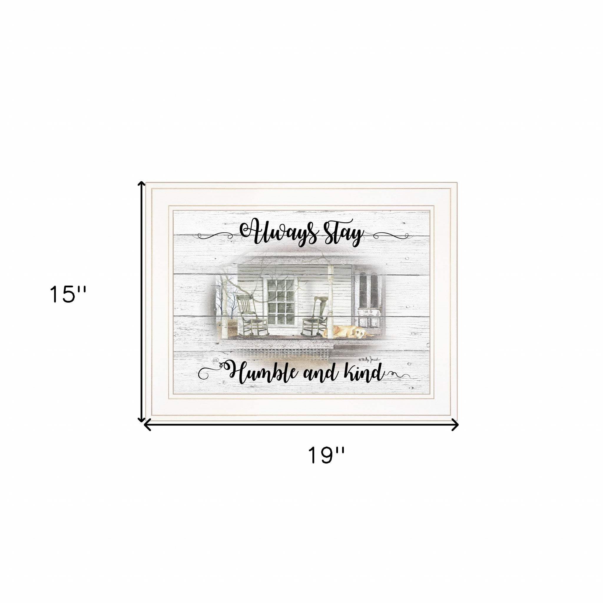 Humble and Kind 1 White Framed Print Wall Art - Homeroots - Flyclothing LLC