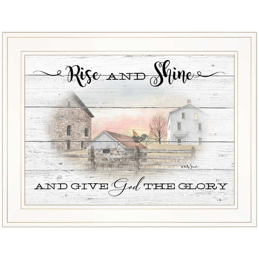 Rise And Shine 7 White Framed Print Wall Art - Homeroots - Flyclothing LLC