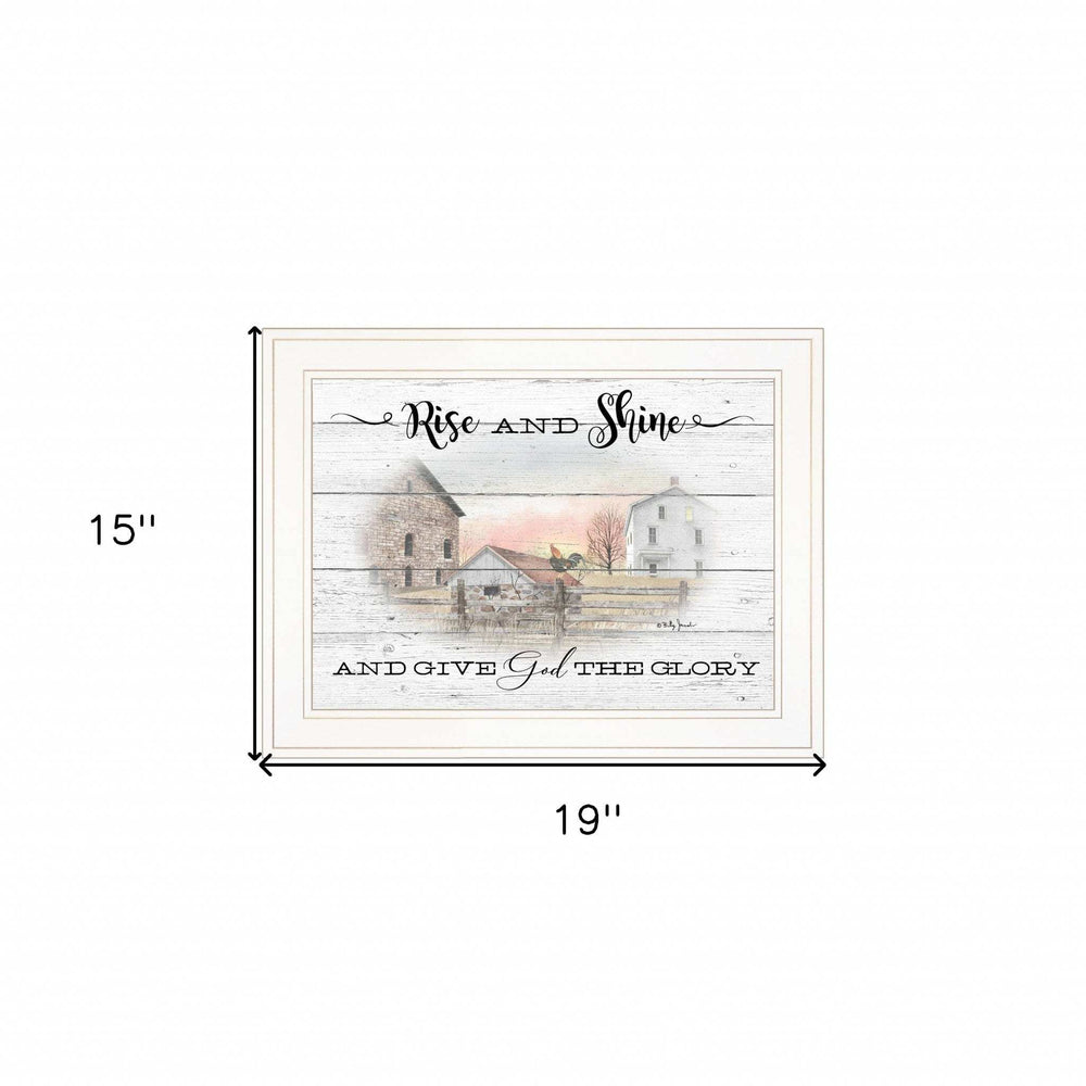 Rise And Shine 7 White Framed Print Wall Art - Homeroots - Flyclothing LLC