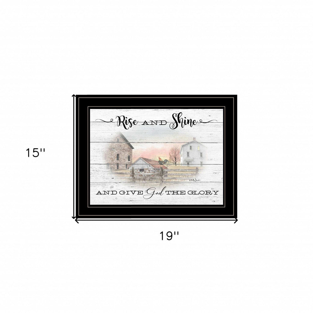 Rise And Shine 8 Black Framed Print Wall Art - Homeroots - Flyclothing LLC
