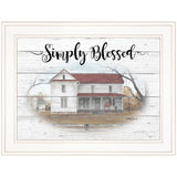 Simply Blessed Farmhouse White Framed Print Wall Art - Homeroots