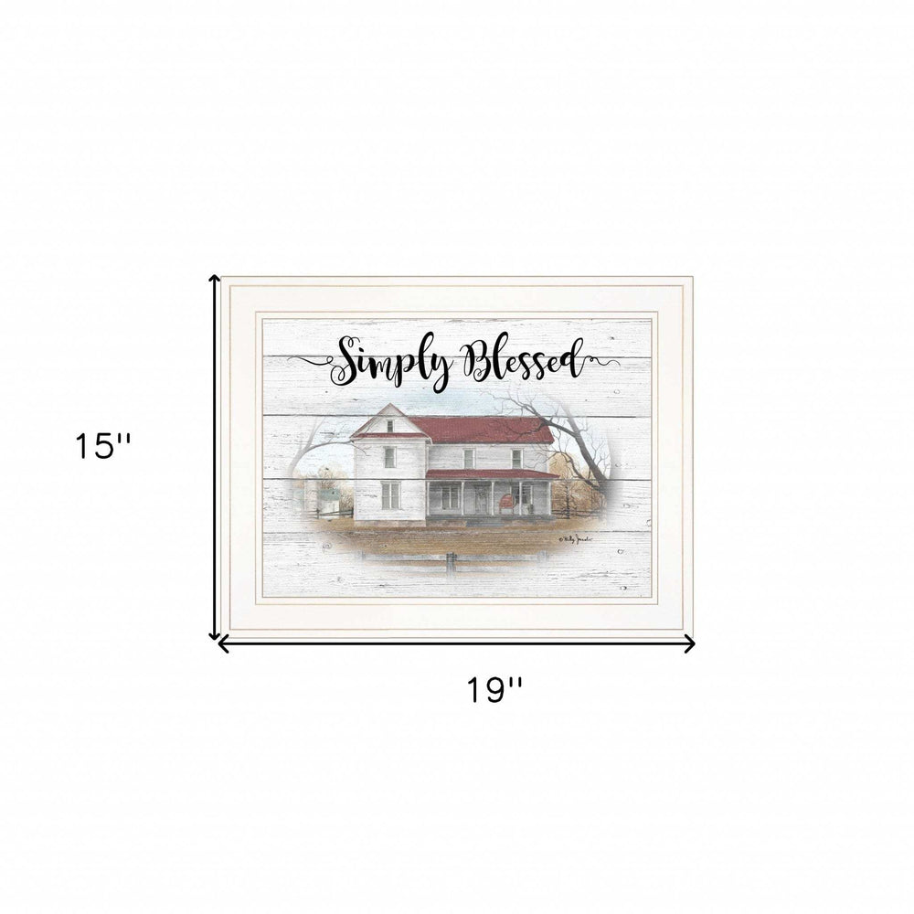 Simply Blessed Farmhouse White Framed Print Wall Art - Homeroots - Flyclothing LLC