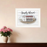 Simply Blessed Farmhouse White Framed Print Wall Art - Homeroots