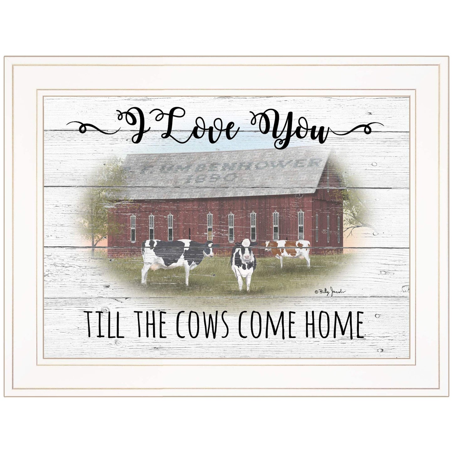 I Love You till the Cows Come Home 1 White Framed Print Wall Art - Homeroots - Flyclothing LLC