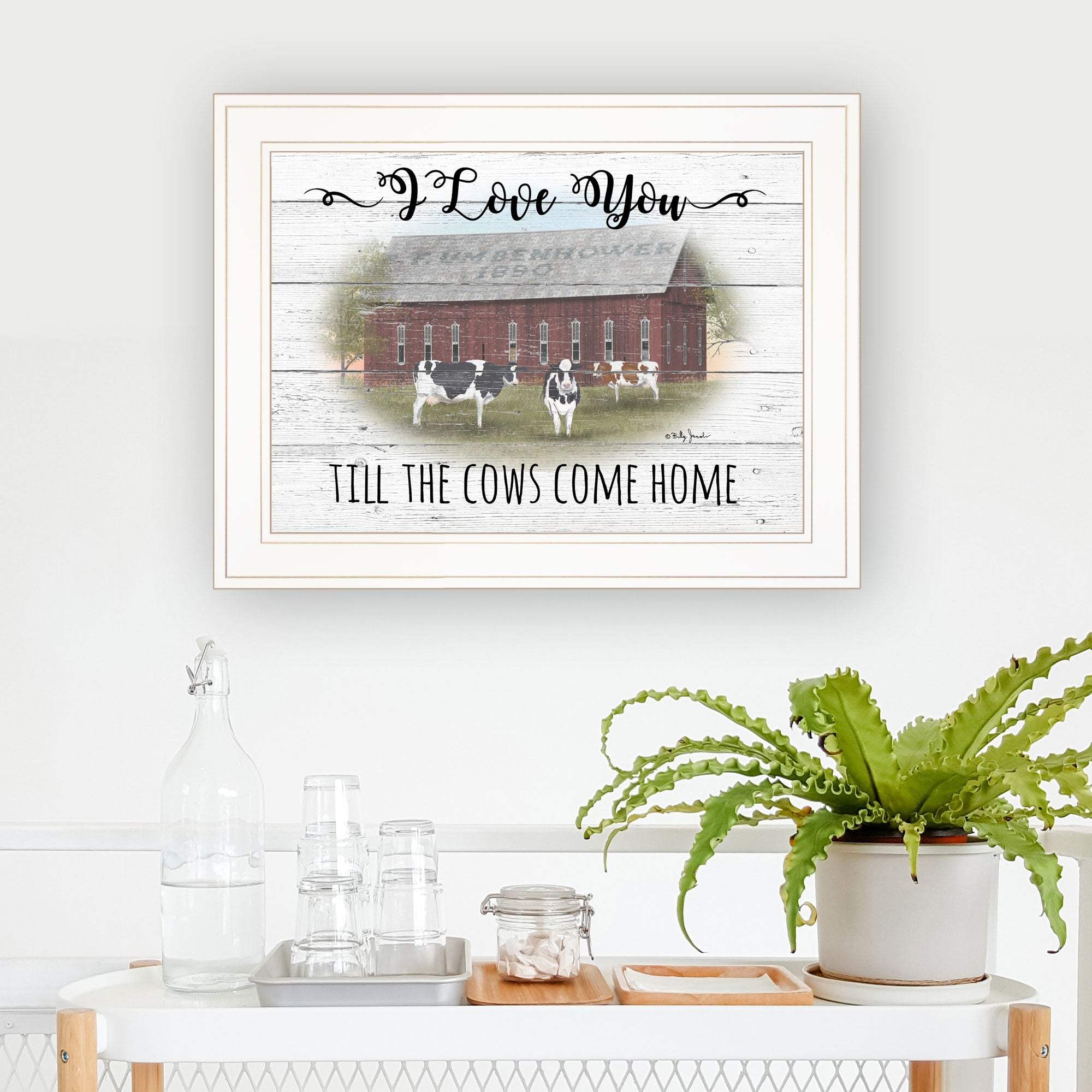 I Love You till the Cows Come Home 1 White Framed Print Wall Art - Homeroots - Flyclothing LLC