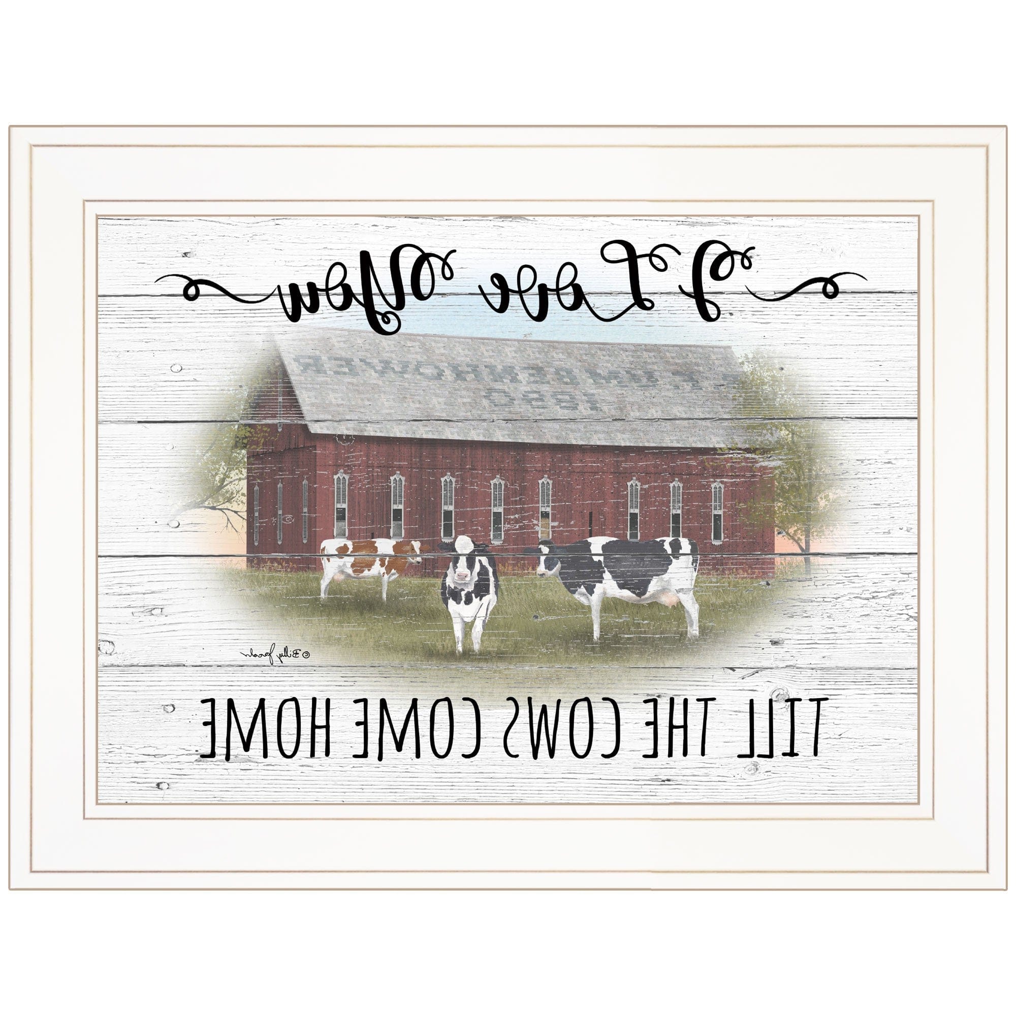 I Love You till the Cows Come Home 1 White Framed Print Wall Art - Homeroots