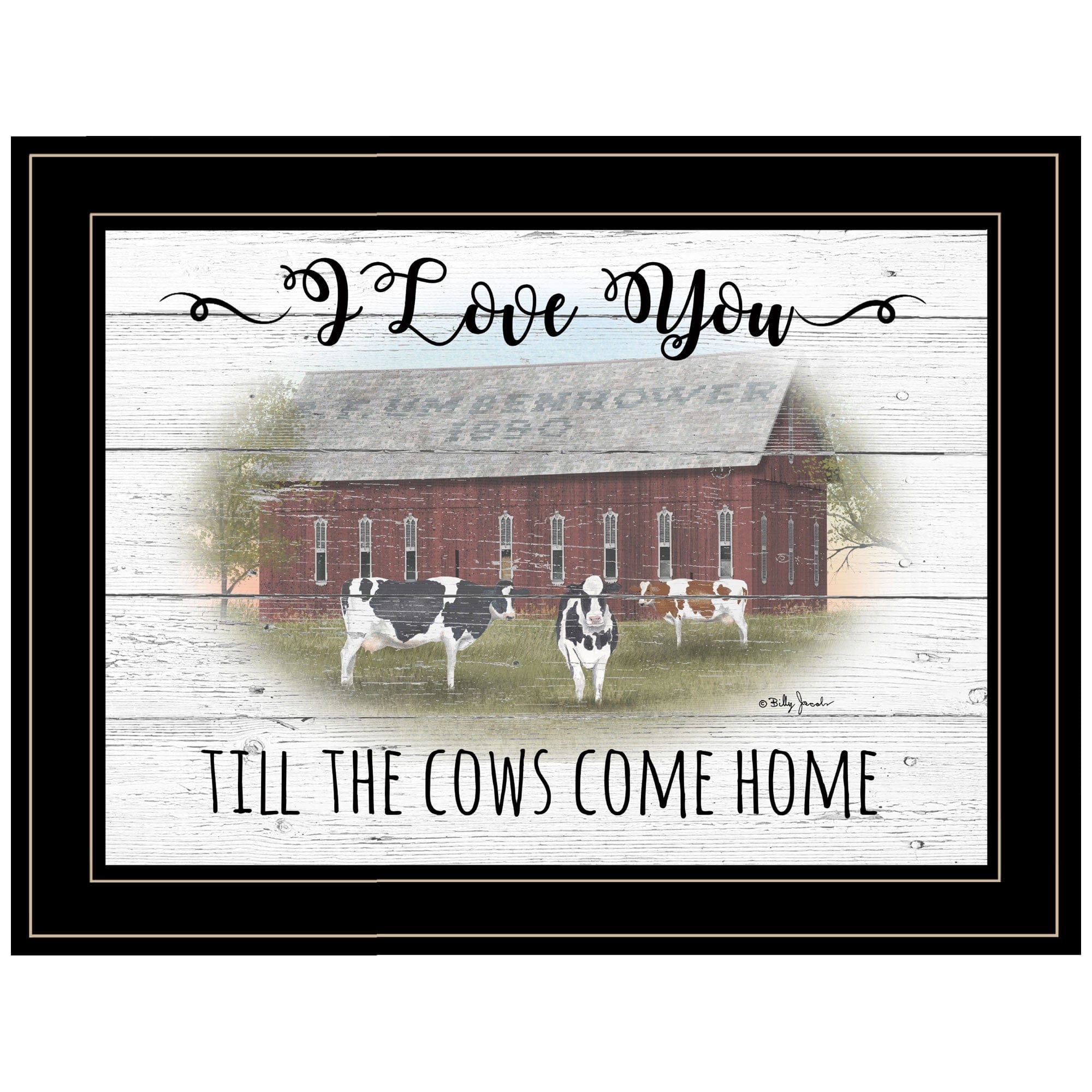I Love You till the Cows Come Home 2 Black Framed Print Wall Art - Homeroots