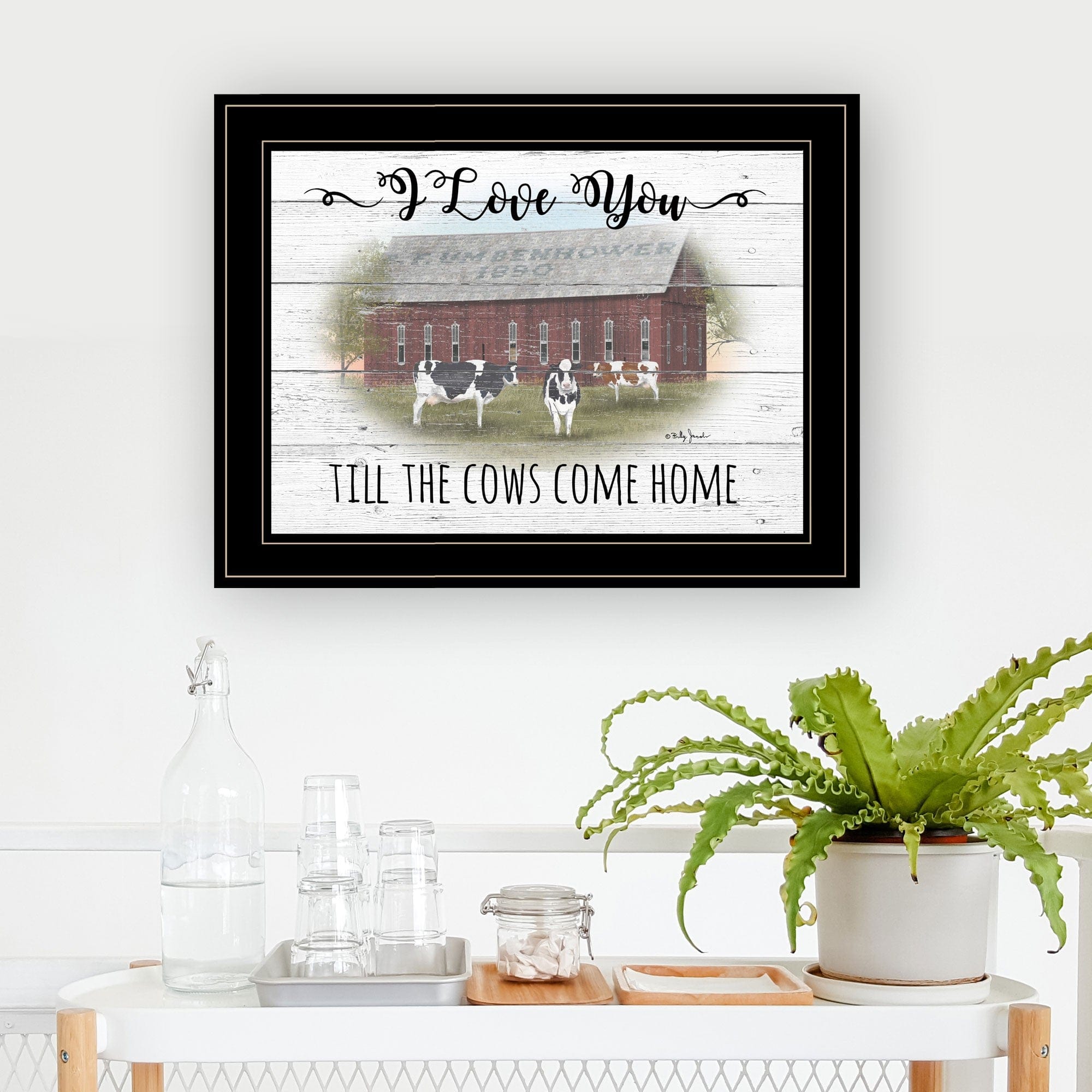 I Love You till the Cows Come Home 2 Black Framed Print Wall Art - Homeroots