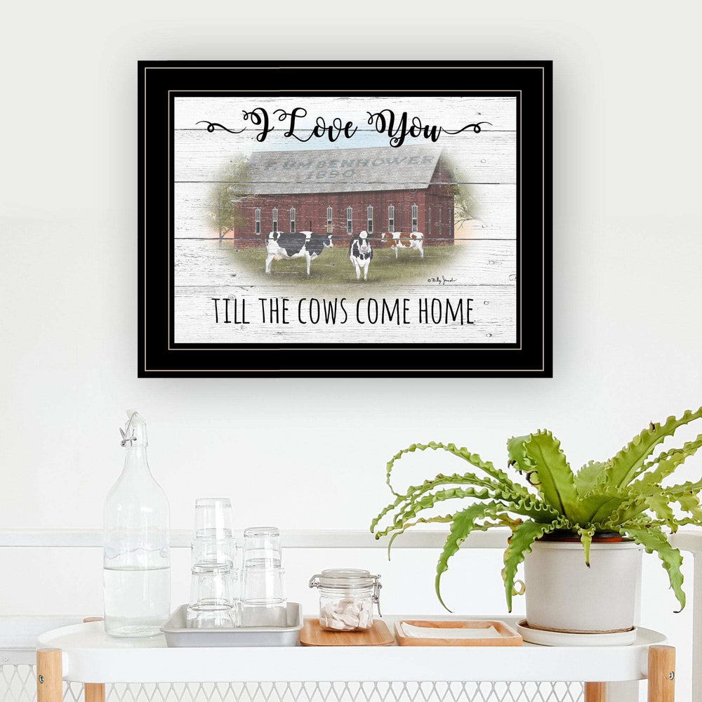 I Love You till the Cows Come Home 2 Black Framed Print Wall Art - Homeroots - Flyclothing LLC