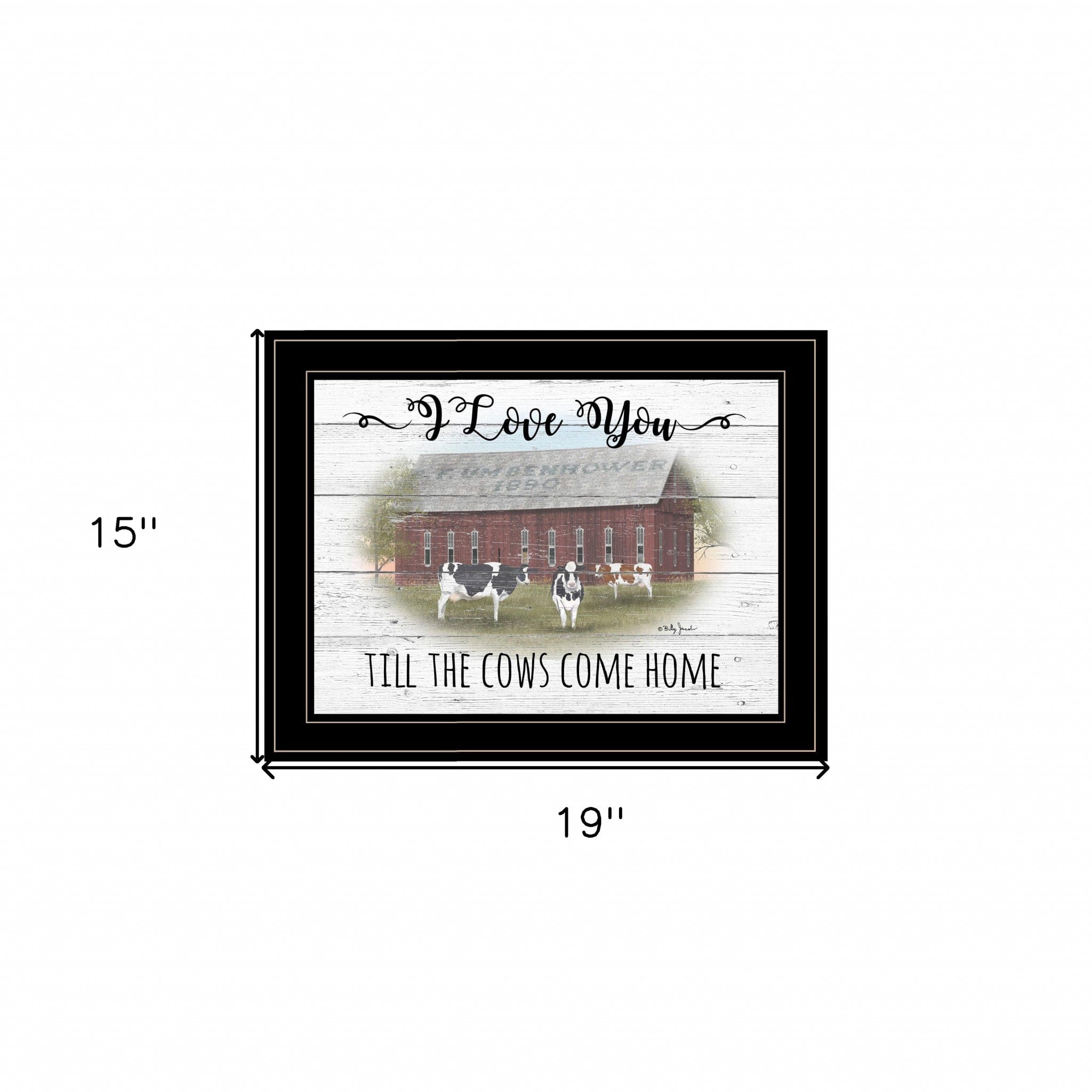 I Love You till the Cows Come Home 2 Black Framed Print Wall Art - Homeroots