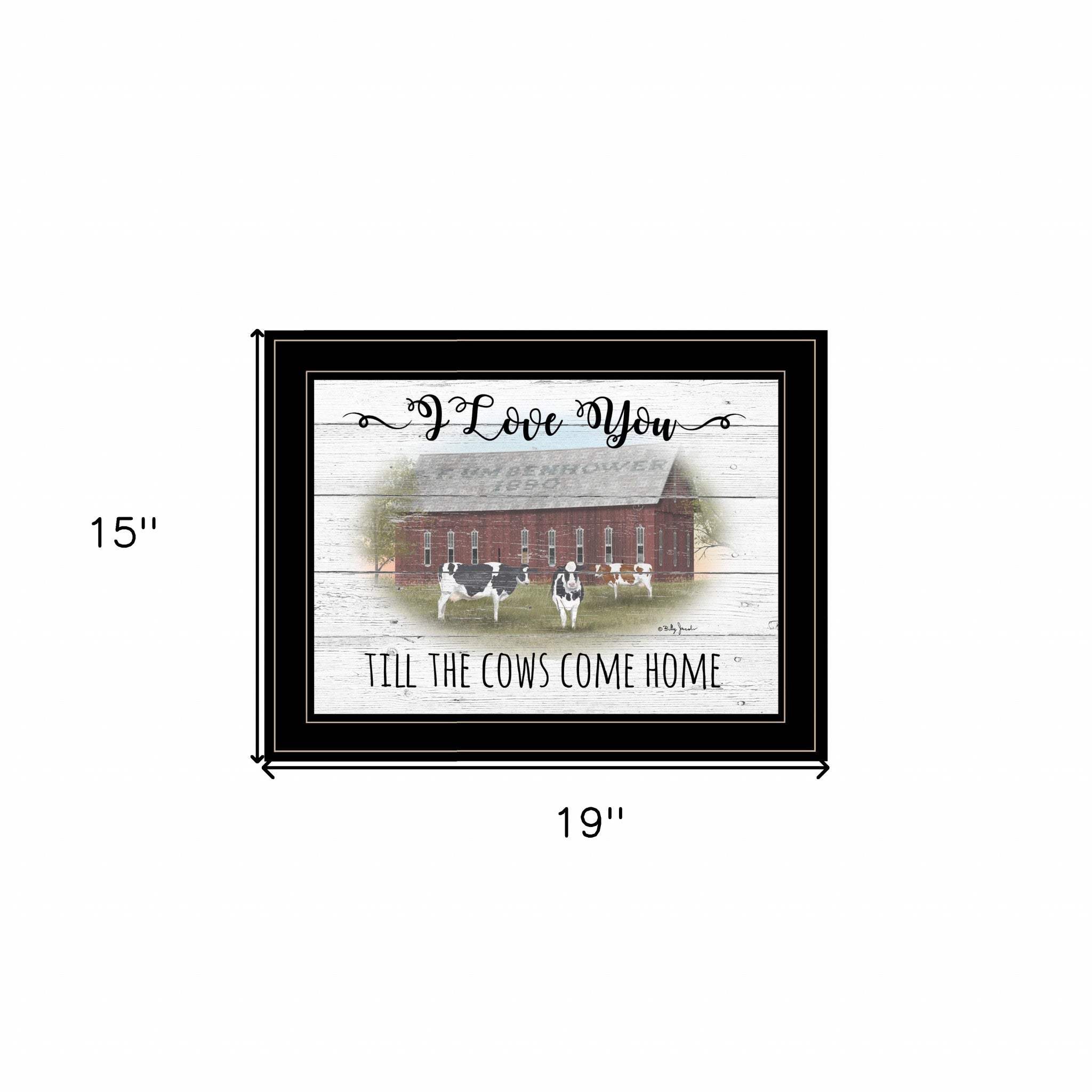 I Love You till the Cows Come Home 2 Black Framed Print Wall Art - Homeroots - Flyclothing LLC