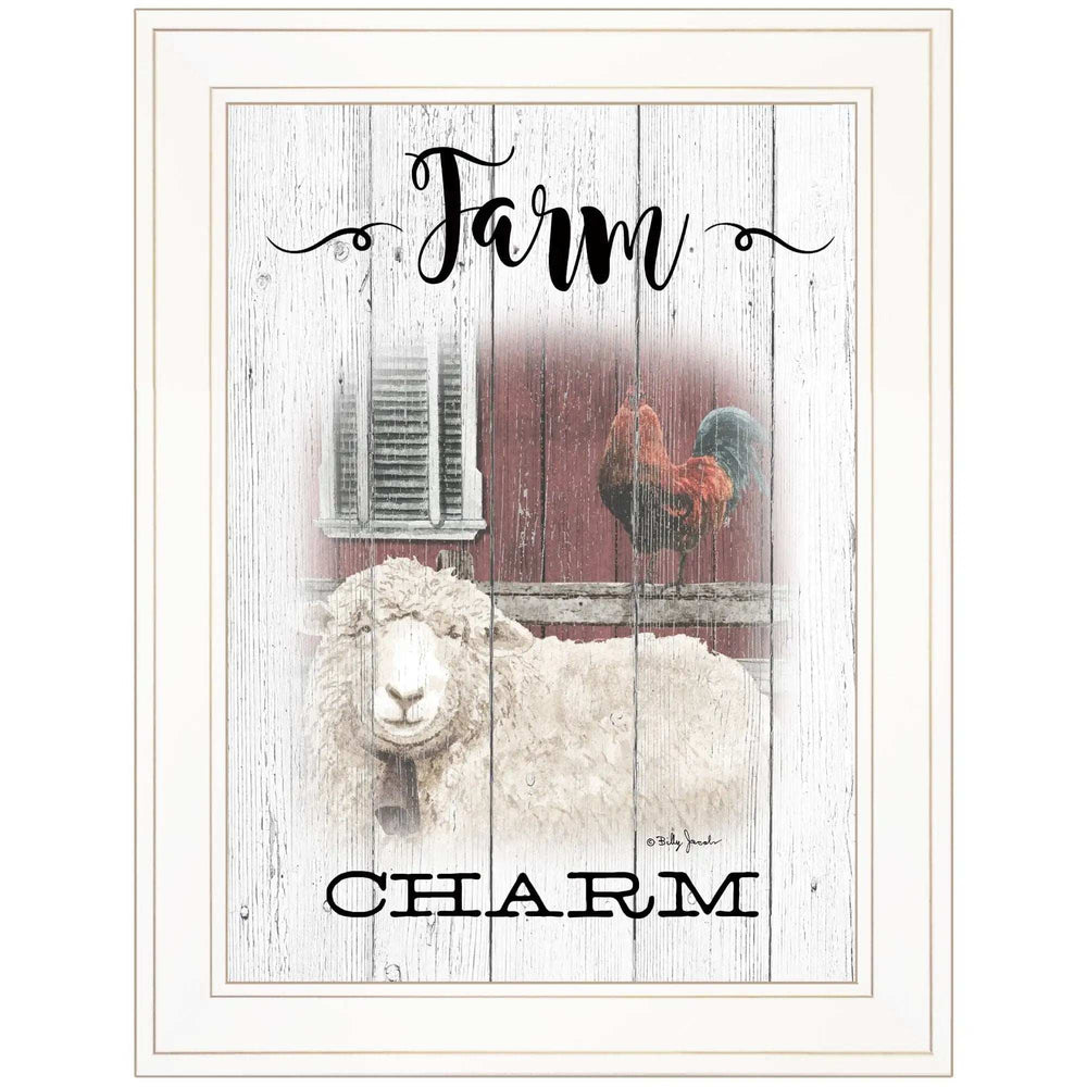Farm Charm 1 White Framed Print Wall Art - Homeroots - Flyclothing LLC