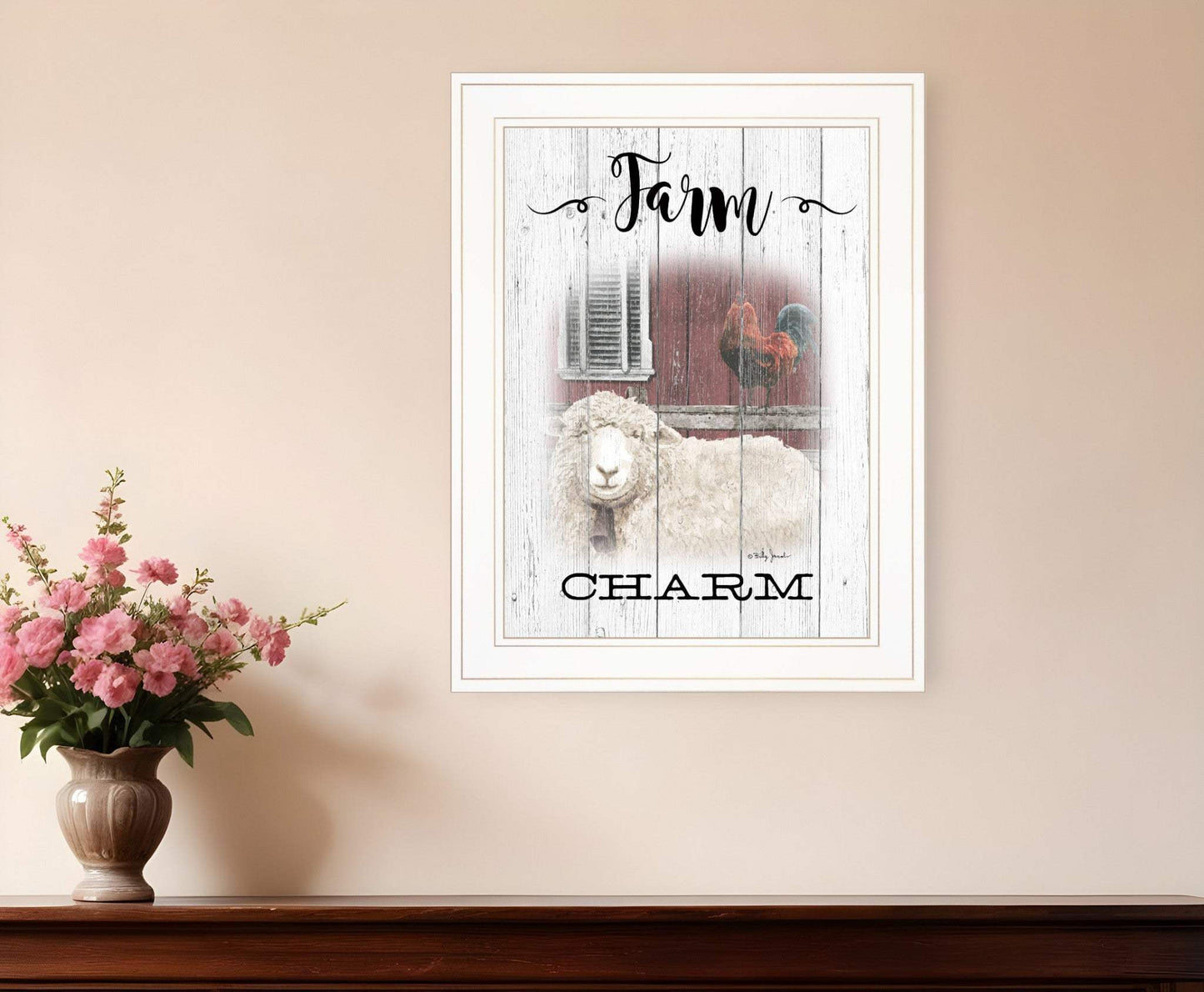 Farm Charm 1 White Framed Print Wall Art - Homeroots - Flyclothing LLC