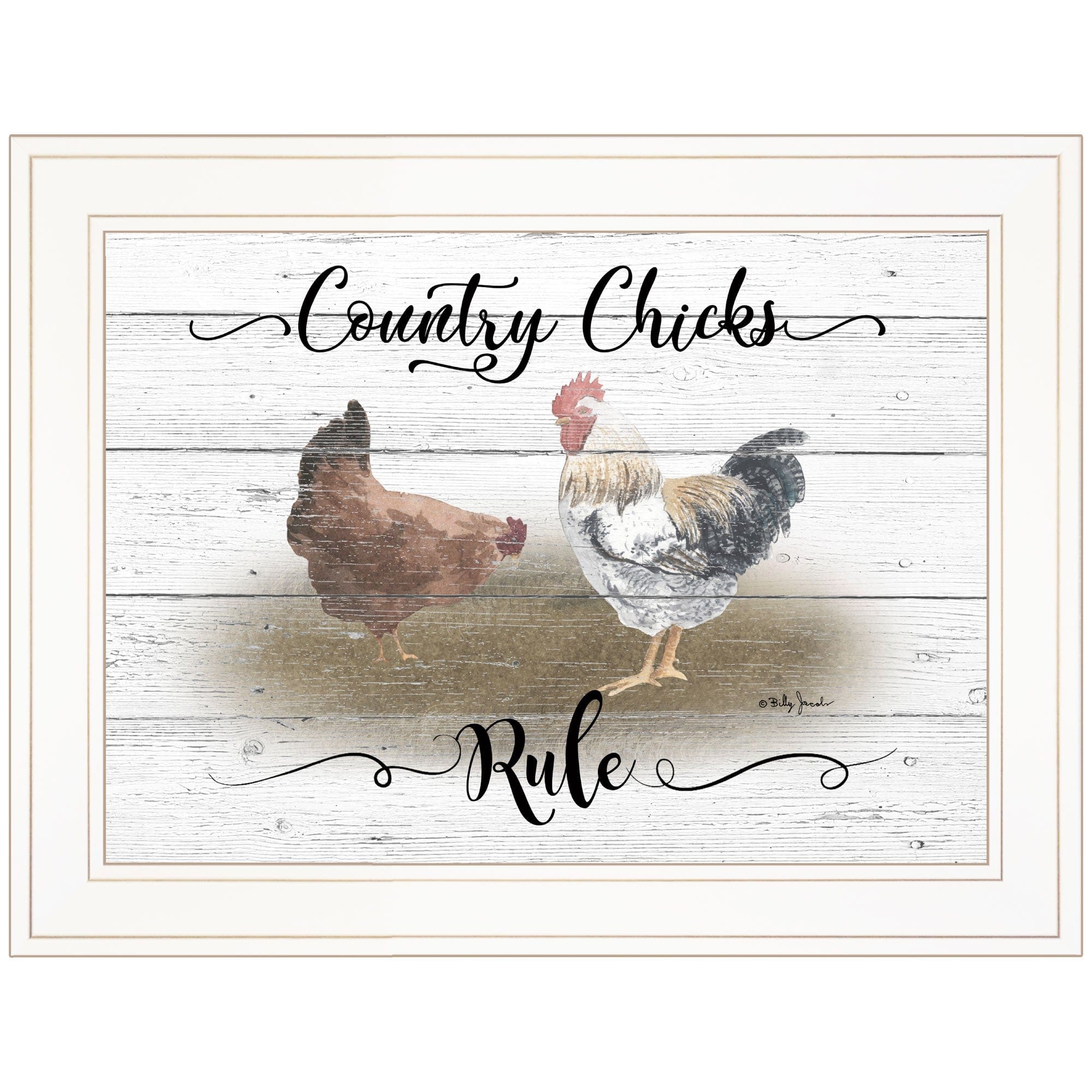 Country Chicks Rule 2 White Framed Print Wall Art - Homeroots