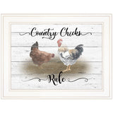 Country Chicks Rule 2 White Framed Print Wall Art - Homeroots