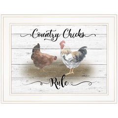 Country Chicks Rule 2 White Framed Print Wall Art - Homeroots