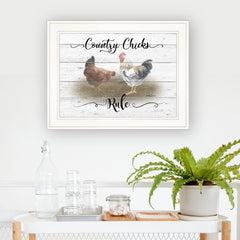 Country Chicks Rule 2 White Framed Print Wall Art - Homeroots