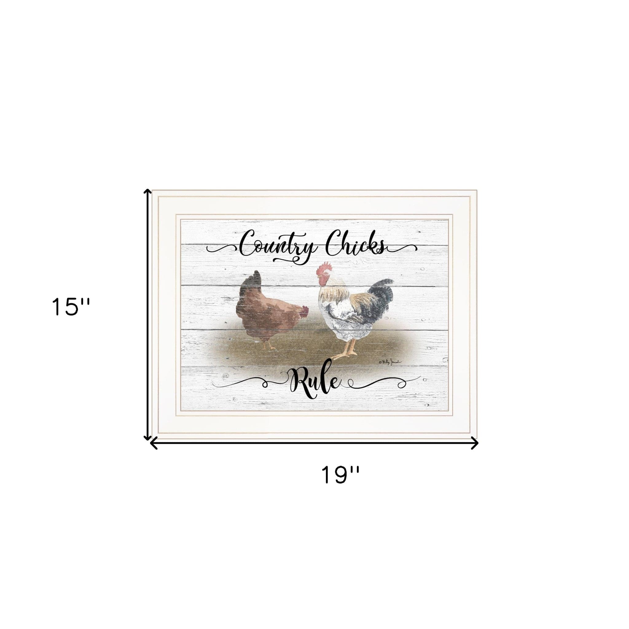 Country Chicks Rule 2 White Framed Print Wall Art - Homeroots
