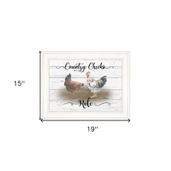 Country Chicks Rule 2 White Framed Print Wall Art - Homeroots