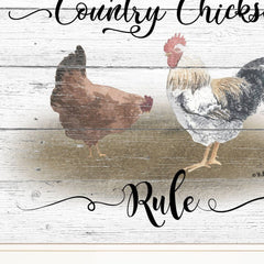 Country Chicks Rule 2 White Framed Print Wall Art - Homeroots