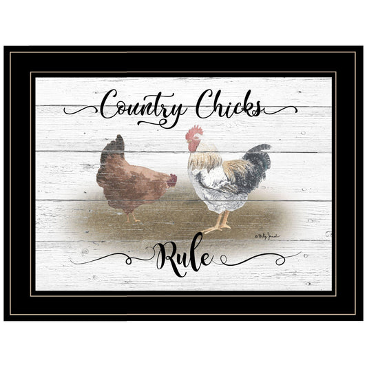 Country Chicks Rule 3 Black Framed Print Wall Art - Homeroots