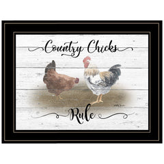 Country Chicks Rule 3 Black Framed Print Wall Art - Homeroots