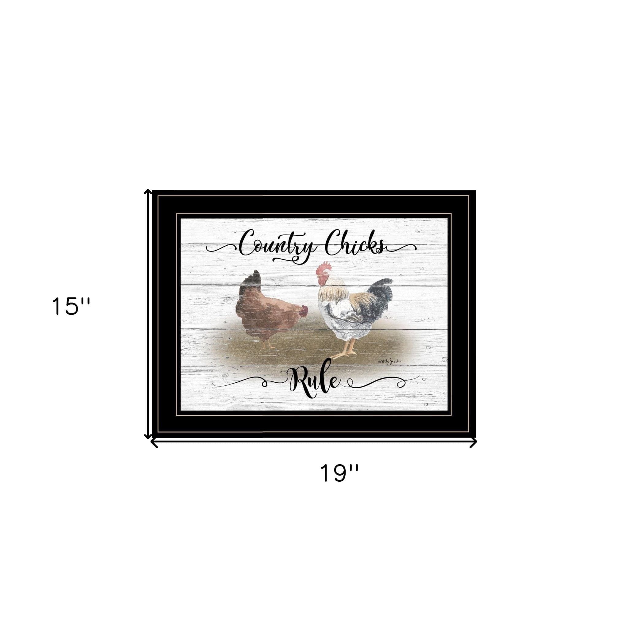 Country Chicks Rule 3 Black Framed Print Wall Art - Homeroots