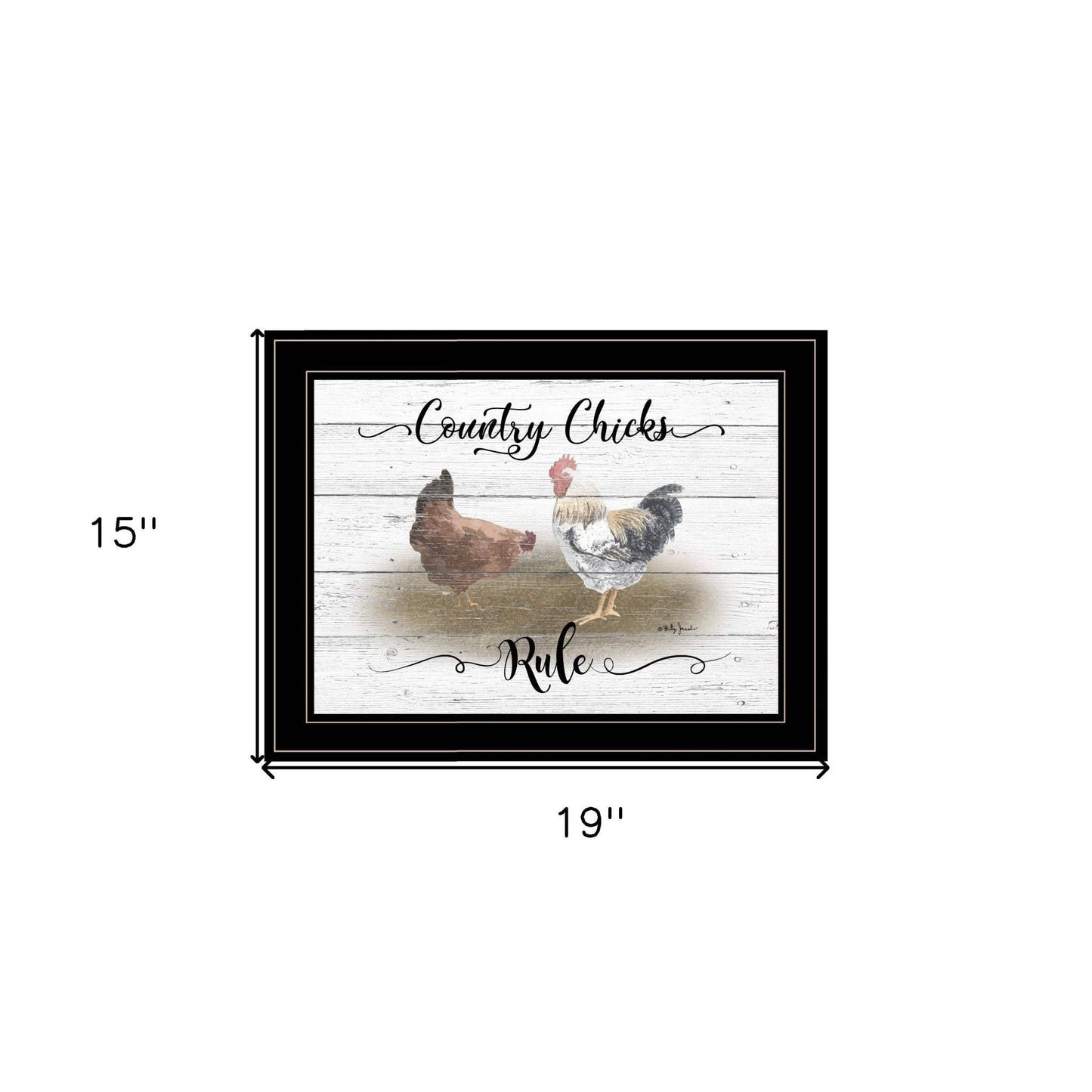 Country Chicks Rule 3 Black Framed Print Wall Art - Homeroots - Flyclothing LLC