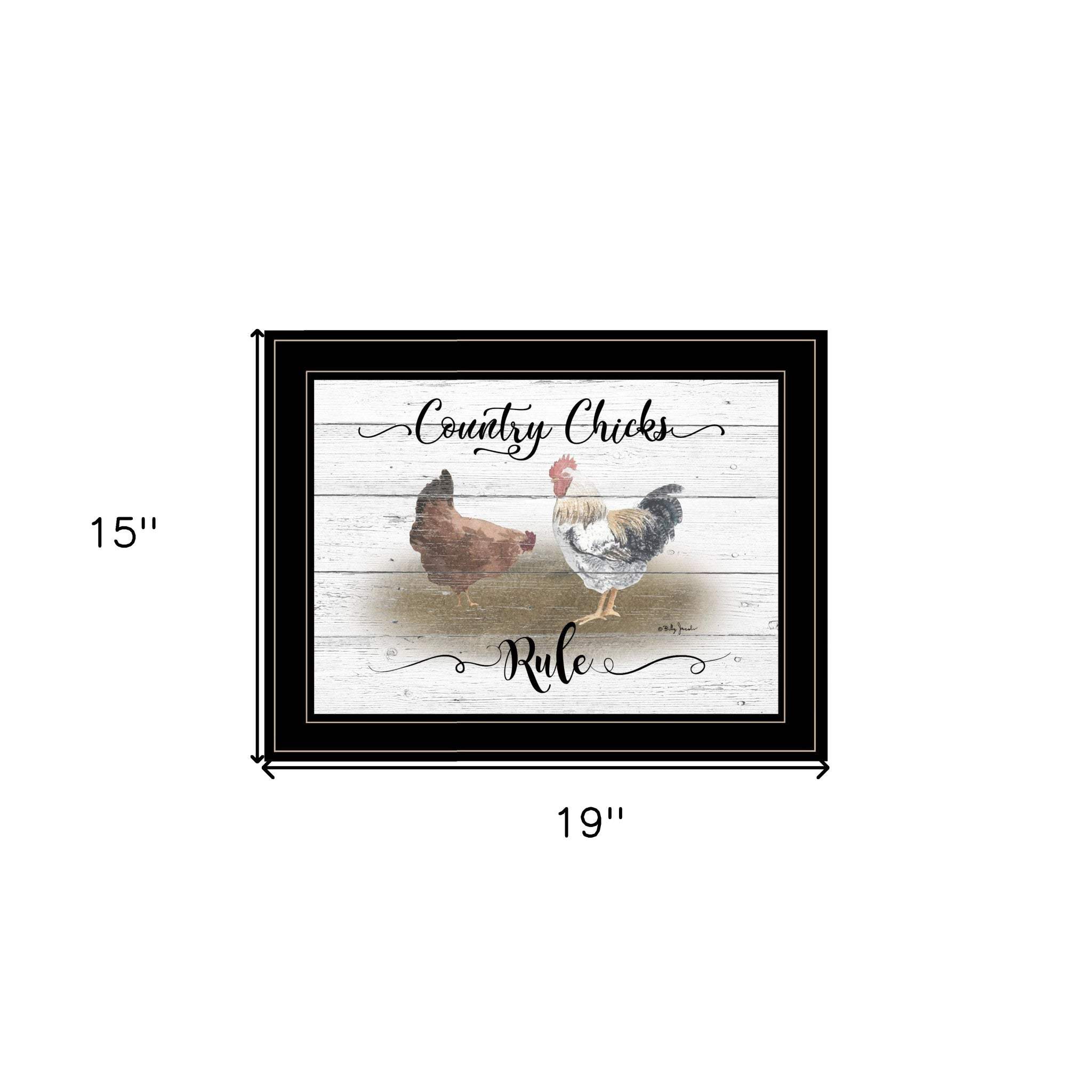 Country Chicks Rule 3 Black Framed Print Wall Art - Homeroots - Flyclothing LLC