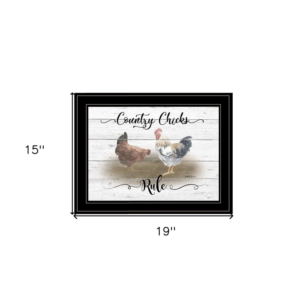 Country Chicks Rule 3 Black Framed Print Wall Art - Homeroots - Flyclothing LLC