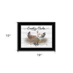 Country Chicks Rule 3 Black Framed Print Wall Art - Homeroots