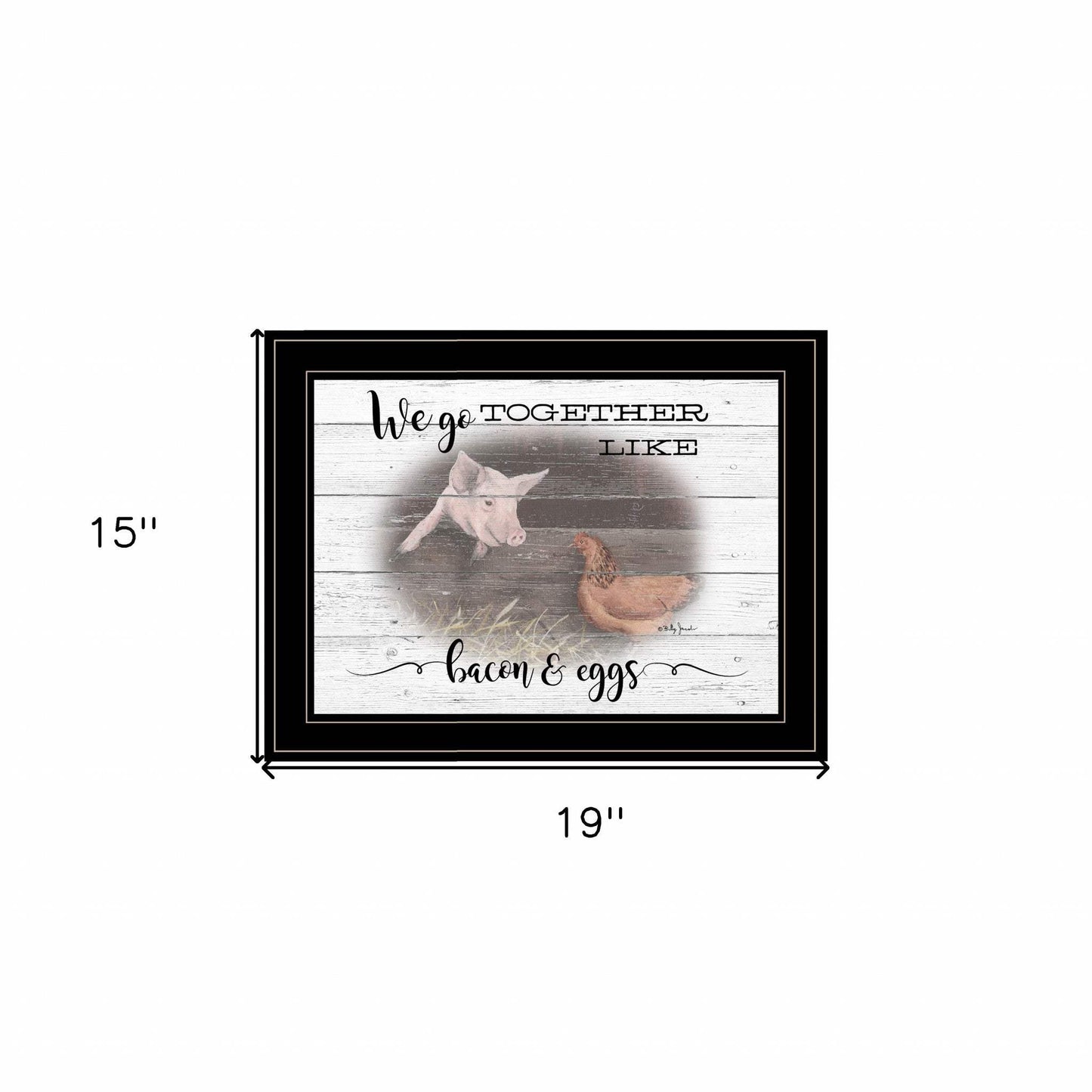 We Go Together Like Bacon and Eggs Black Framed Print Wall Art - Homeroots - Flyclothing LLC