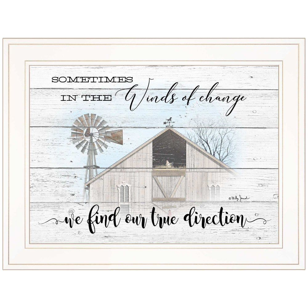 Winds Of Change Windmill on the Farm White Framed Print Wall Art - Homeroots - Flyclothing LLC