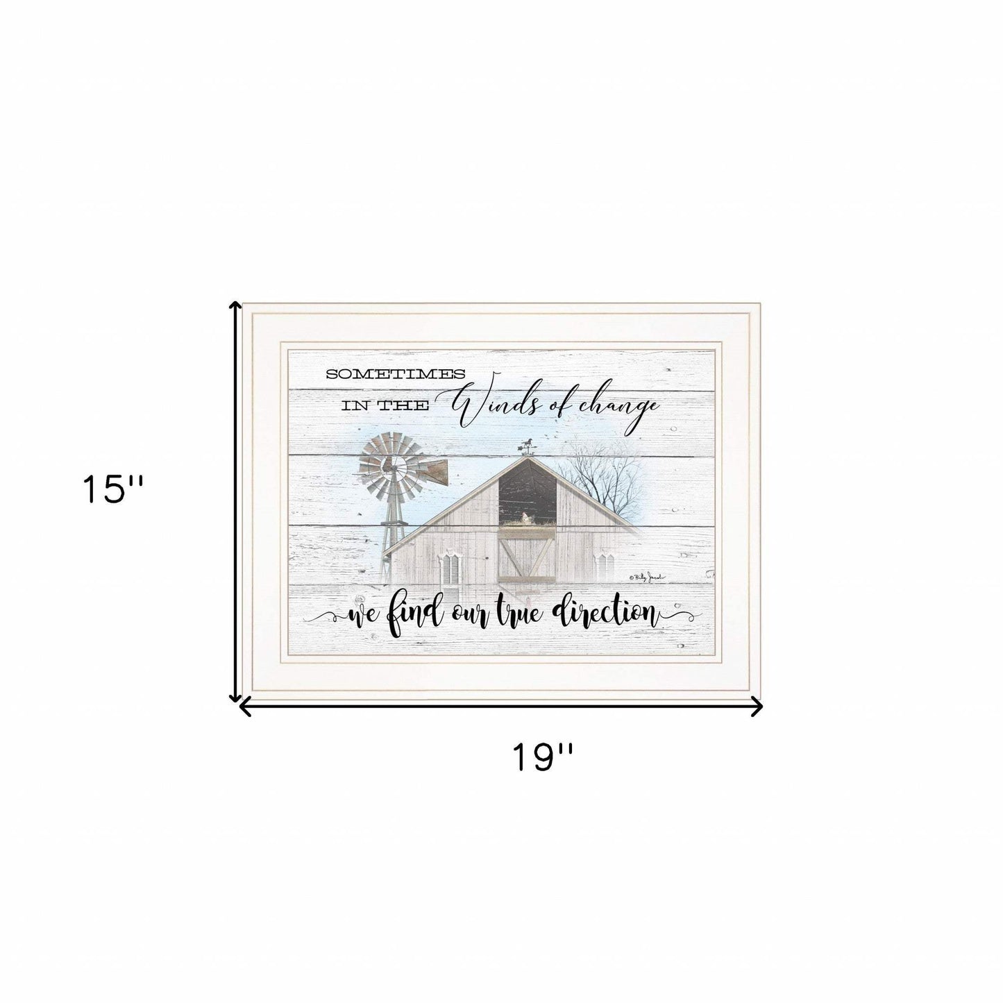 Winds Of Change Windmill on the Farm White Framed Print Wall Art - Homeroots - Flyclothing LLC