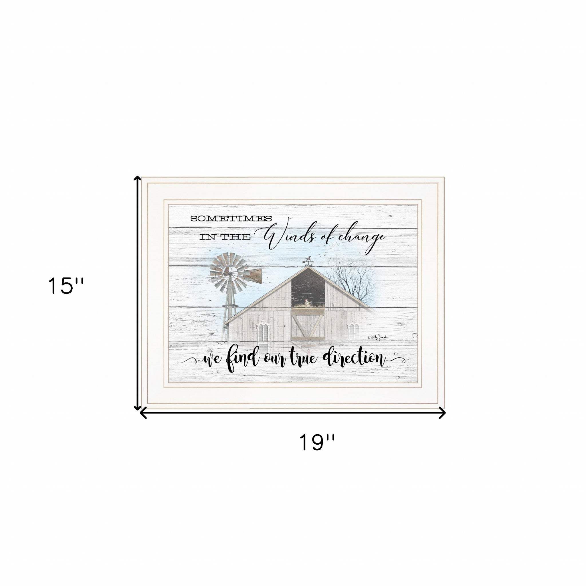 Winds Of Change Windmill on the Farm White Framed Print Wall Art - Homeroots - Flyclothing LLC