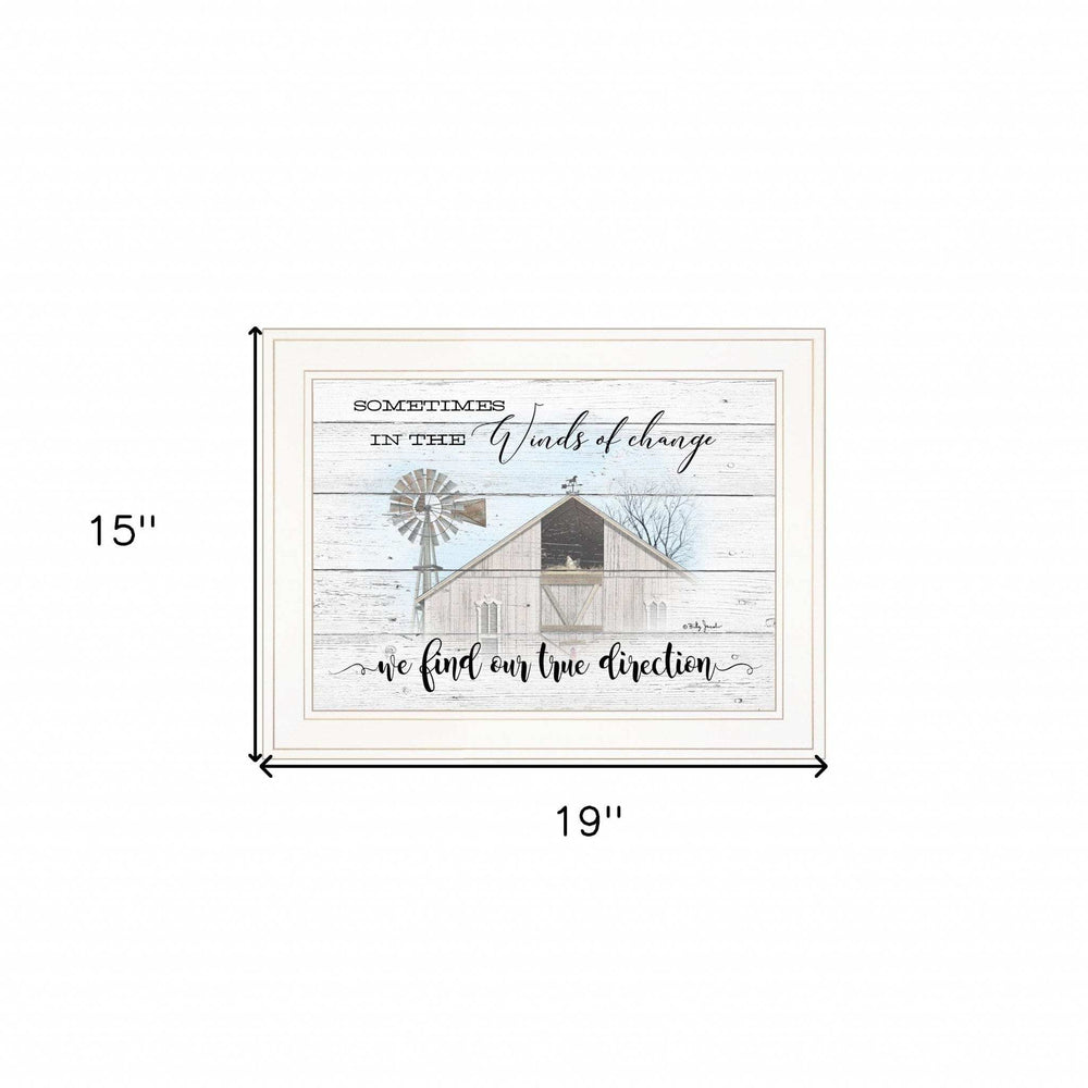 Winds Of Change Windmill on the Farm White Framed Print Wall Art - Homeroots - Flyclothing LLC