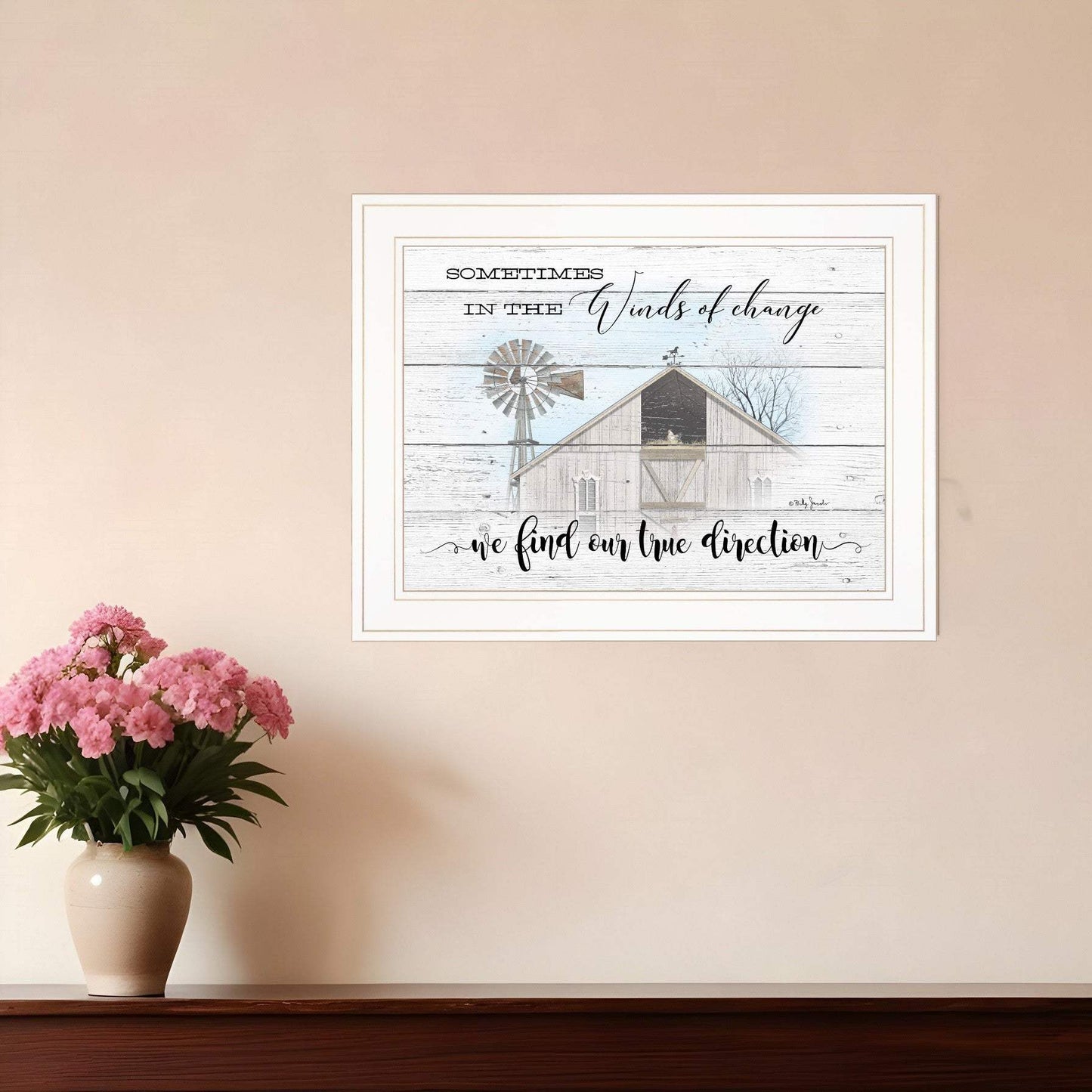 Winds Of Change Windmill on the Farm White Framed Print Wall Art - Homeroots - Flyclothing LLC