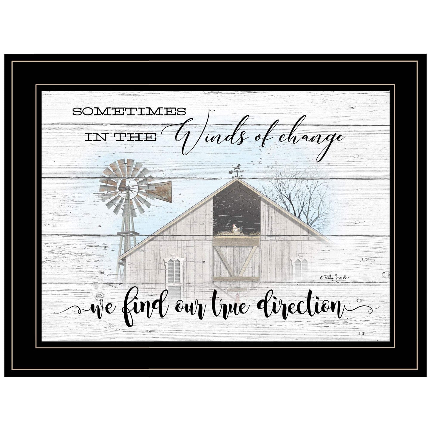 Winds Of Change Windmill on the Farm Black Framed Print Wall Art - Homeroots - Flyclothing LLC
